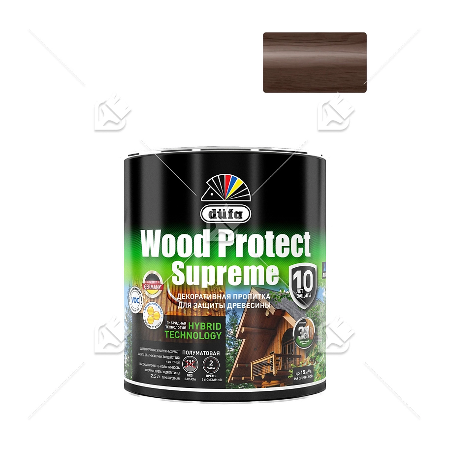 Пропитка декоративная для защиты древесины Dufa Wood Protect Supreme палисандр 2,5 л