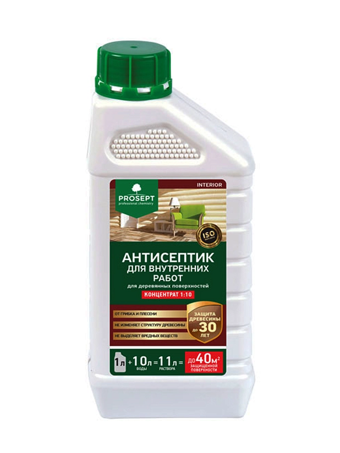 Prosept Interior / Просепт Интерьер Антисептик защитный для древесины водный