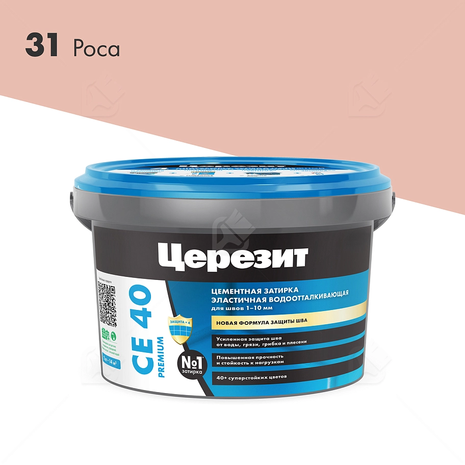 Затирка для швов до 10 мм водоотталкивающая Церезит СЕ 40 Аквасатик 31 роса 2 кг