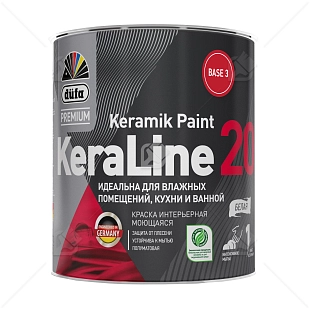 Краска для влажных помещений Dufa Premium KeraLine Keramik Paint 20 полуматовая прозрачная база 3 2,5 л.