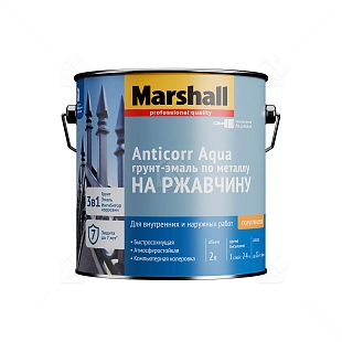 Грунт-эмаль по металлу ANTICORR AQUA на ржавчину база BC (2л) Маршалл