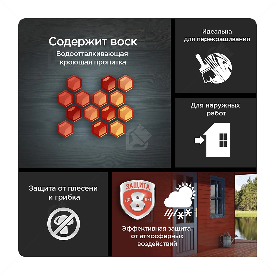 Пропитка декоративная для защиты древесины Pinotex Original база BW 0,9 л.