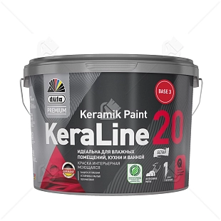 Краска для влажных помещений Dufa Premium KeraLine Keramik Paint 20 полуматовая прозрачная база 3 9 л.
