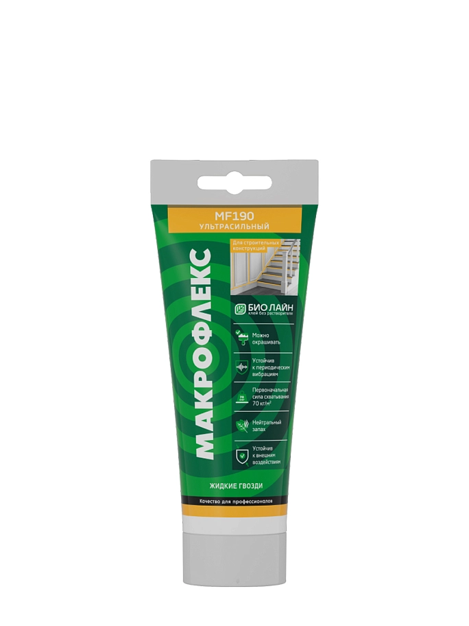 Клей монтажный полиакрилатный Макрофлекс MF190 Ультрасильный белый 250 г