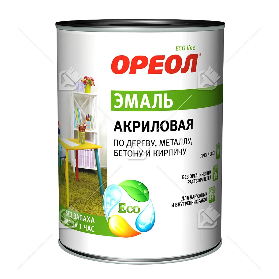 Эмаль универсальная акриловая Ореол глянцевая серая 1,9 кг.