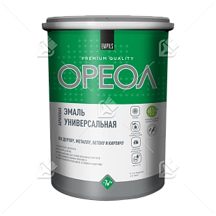 Эмаль универсальная акриловая Ореол глянцевая серая 1 кг.