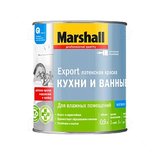 Краска для кухни и ванной латексная Marshall матовая база BC 0,9 л.