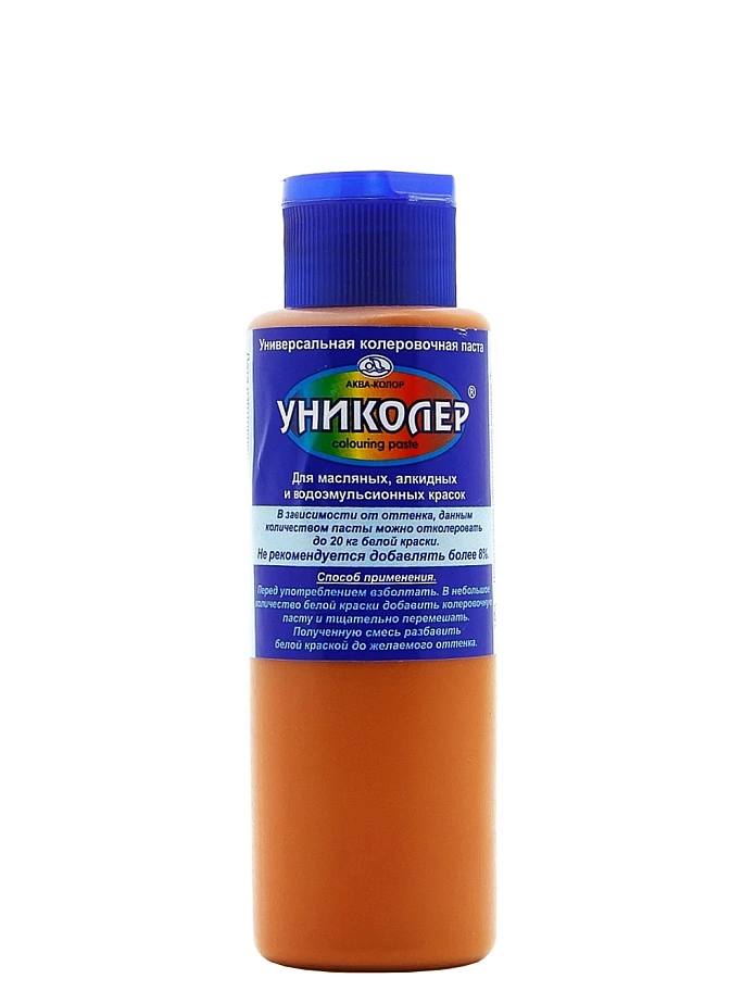 Паста колеровочная универсальная Аква-Колор Униколер 5.3 оксид оранжевая 100 мл.