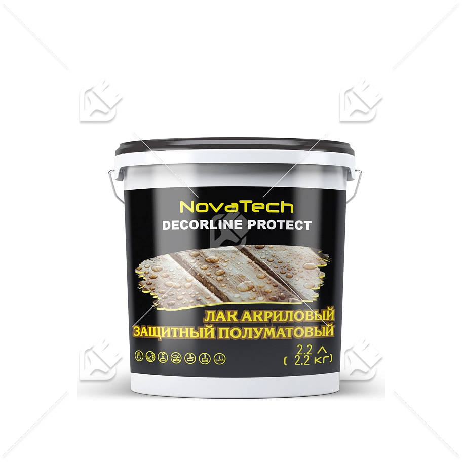 Лак акриловый защитный NovaTech Decorline Protect полуматовый 2,2 л