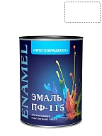 Эмаль ПФ-115 универсальная алкидная Простокрашено белая 0,9 кг.