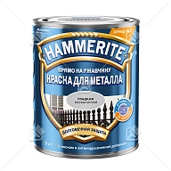 Краска для металлических поверхностей алкидная Hammerite гладкая RAL 9006 серебристая 0,75 л.