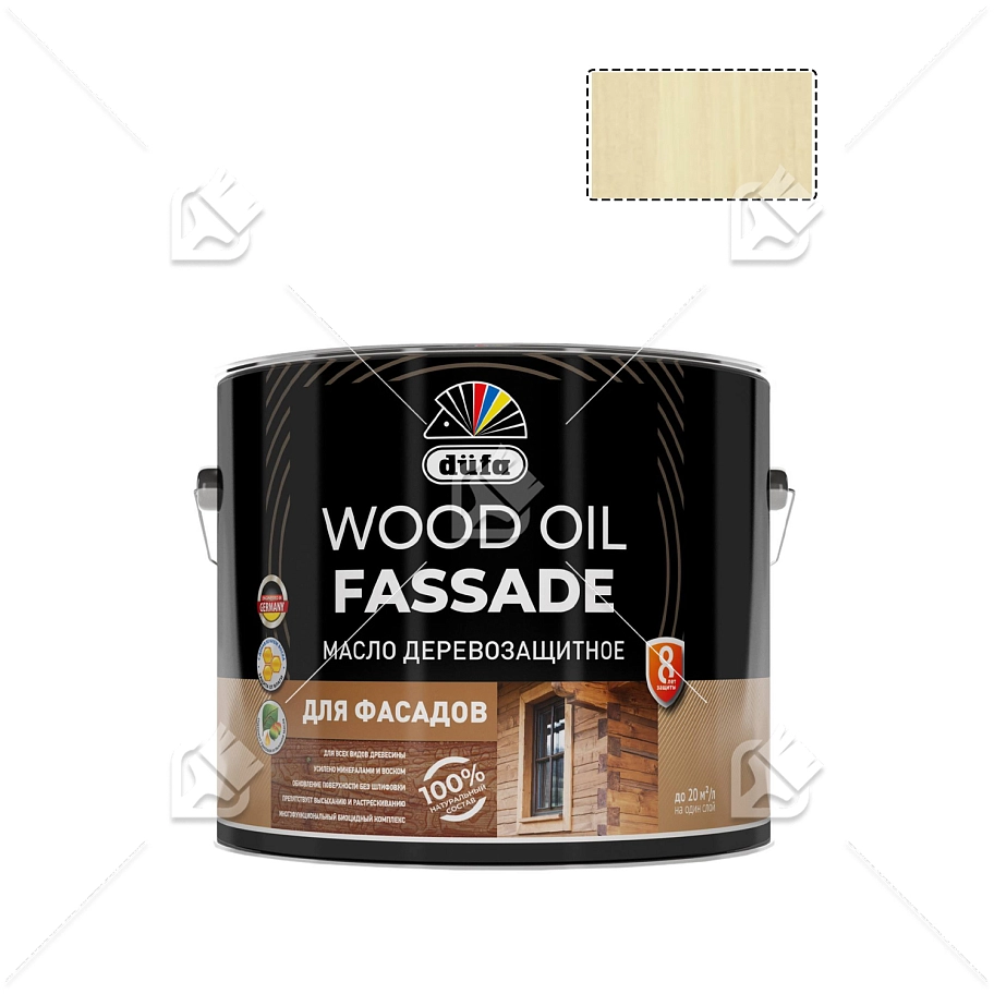Масло деревозащитное для фасадов Dufa Wood Oil Fassade бесцветное 9 л.