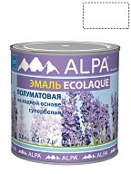 Эмаль универсальная Alpa Ecolaque полуматовая белая 0,5 л