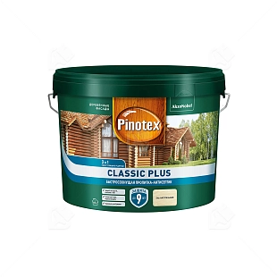 Пропитка декоративная для защиты древесины Pinotex Classic Plus 3 в 1 ель натуральная 9 л.