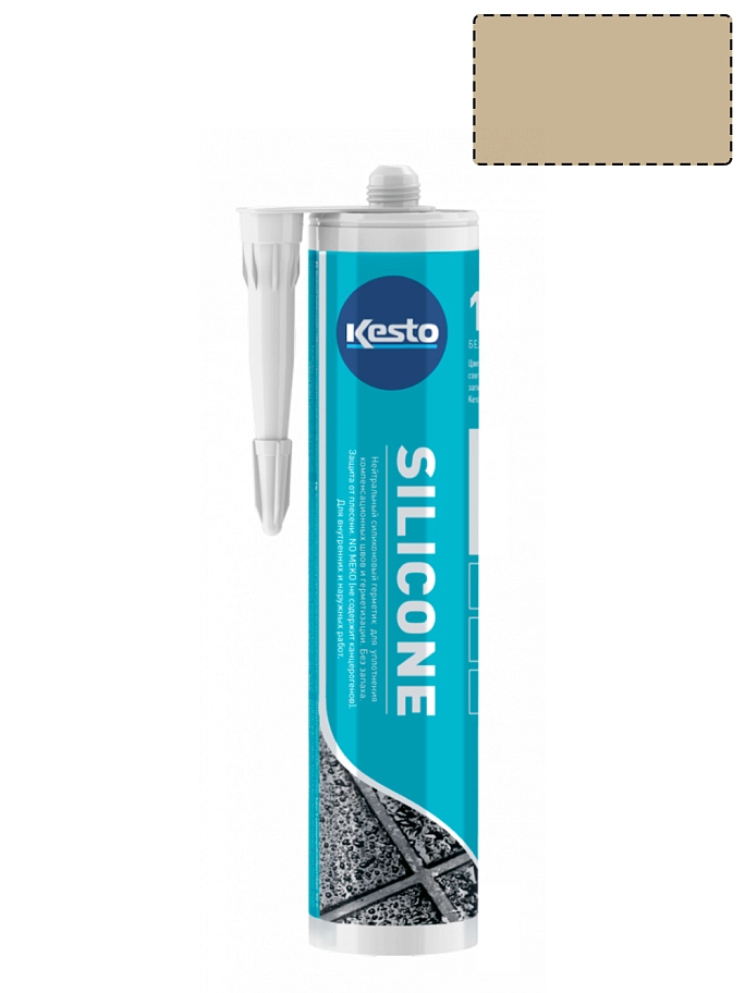 Герметик силиконовый санитарный нейтральный Kesto Silicone 30 бежевый 310 мл