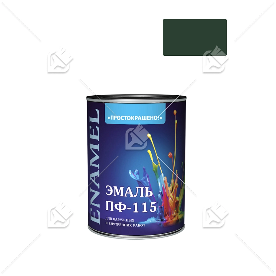 Эмаль ПФ-115 универсальная алкидная Простокрашено темно-зеленая 1,8 кг