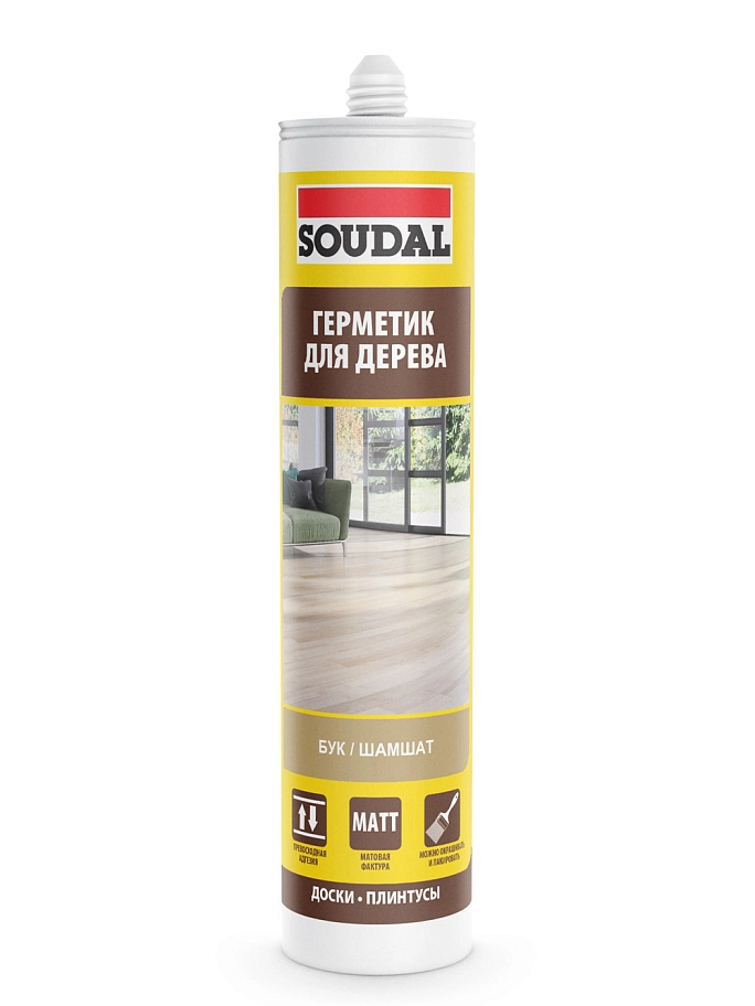 Герметик акриловый паркетный Soudal бук 280 мл.