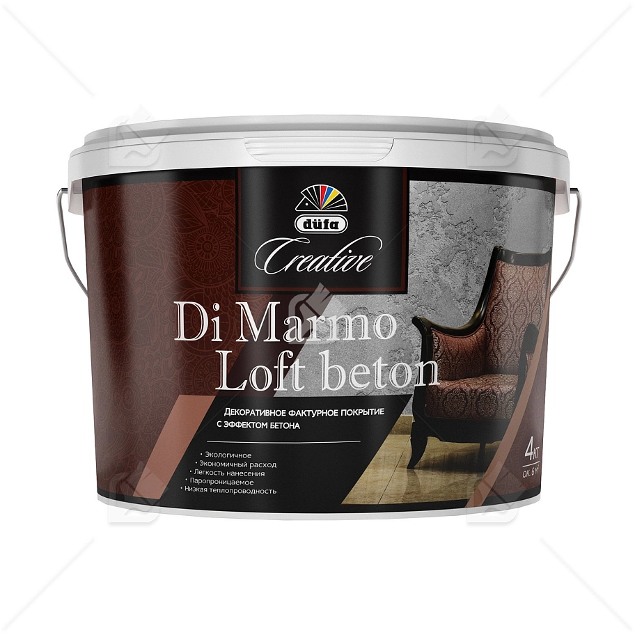 Покрытие декоративное Dufa Creative Di Marmo эффект бетона 4 кг
