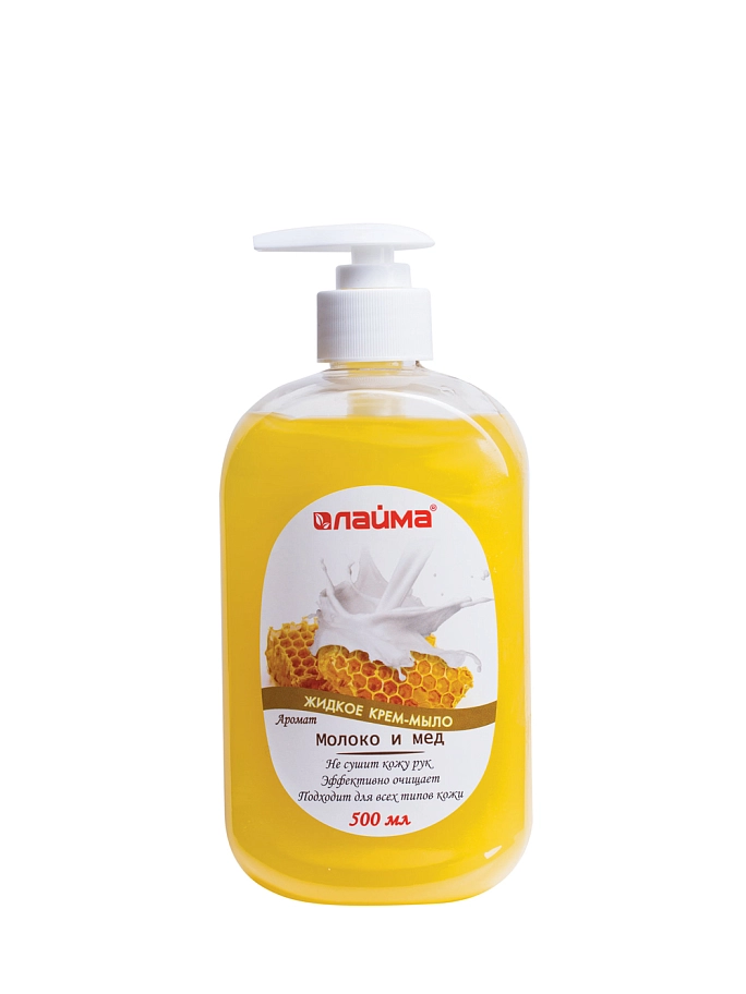 Мыло-крем жидкое "Мед и молоко", дозатор, 500мл