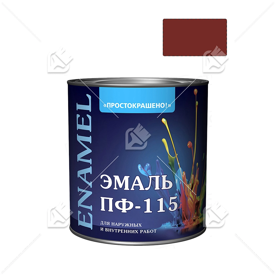 Эмаль ПФ-115 универсальная алкидная Простокрашено красная 1,9 кг.