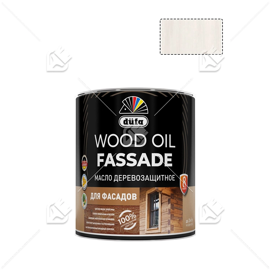 Масло деревозащитное для фасадов Dufa Wood Oil Fassade белое 2 л