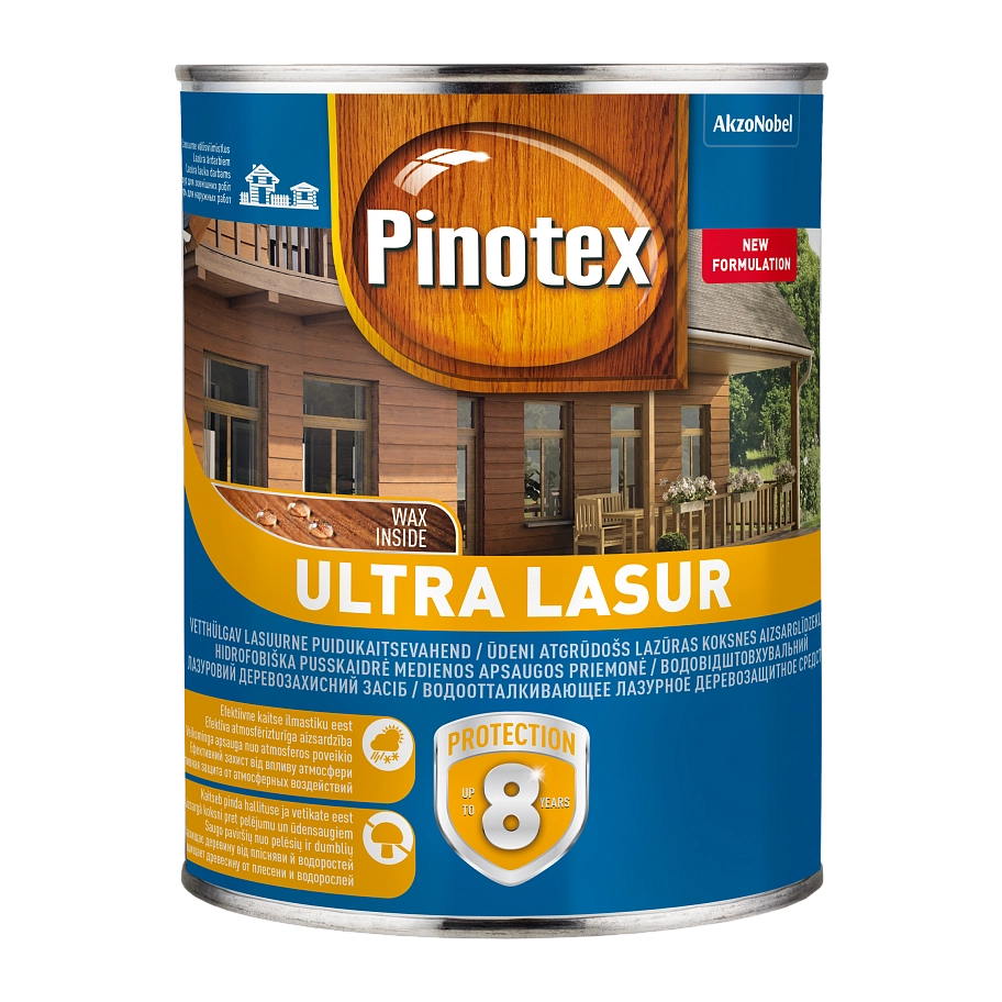 Пропитка декоративная для защиты древесины Pinotex Ultra AWB полуглянцевая калужница 1 л