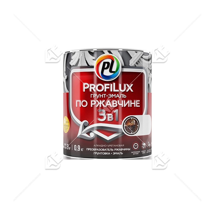 Грунт-эмаль на ржавчину 3 в 1 Profilux полуматовая чёрная 1,9 кг.