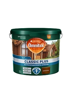 Пропитка декоративная для защиты древесины Omnitex Classic Plus 3 в 1 тиковое дерево 2,5 л