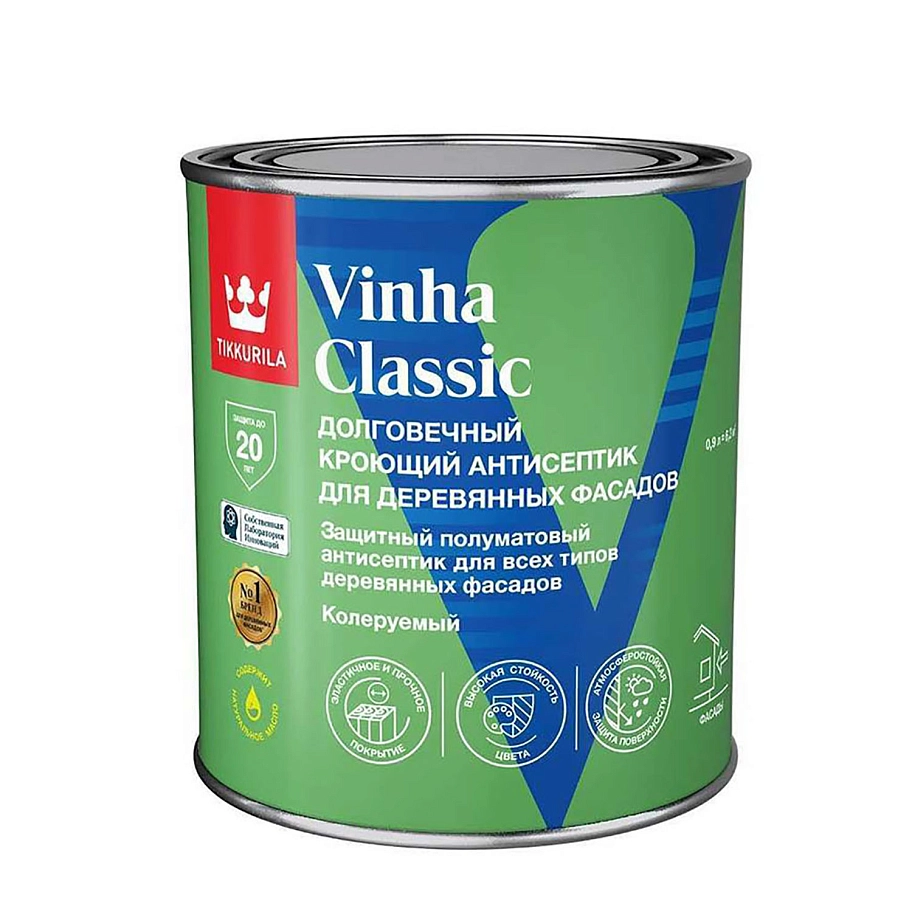 Антисептик кроющий Tikkurila VINHA CLASSIC VC полуматовый 0,9л