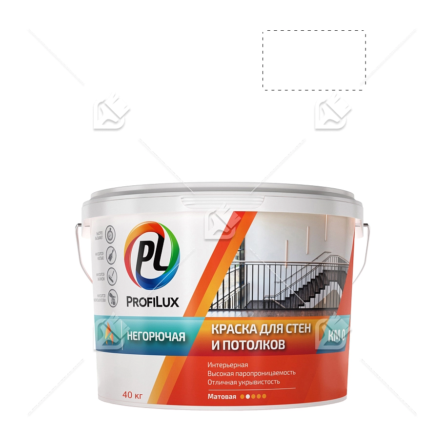Краска водно-дисперсионная для стен и потолков КМ0 негорючая (40кг, матовая) Профилюкс