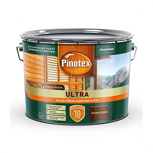 Пропитка декоративная для защиты древесины Pinotex Ultra AWB полуглянцевая орех 9 л