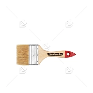 Кисть плоская Handmaler светлая натуральная щетина деревянная лакированная ручка 75 мм.