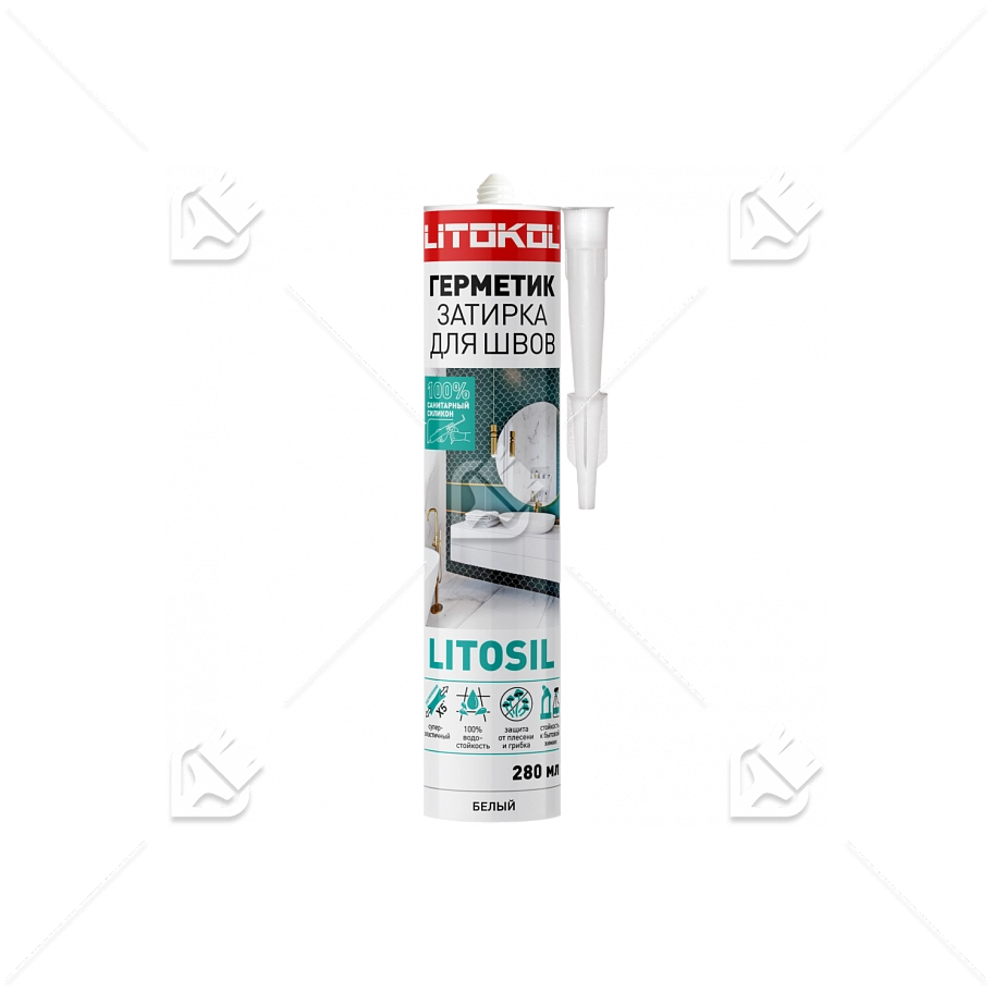 Герметик санитарный силиконовый Litokol Litosil шоколад 280 мл