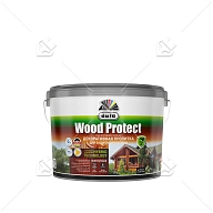 Пропитка декоративная для защиты древесины Dufa Wood Protect белая 9 л.