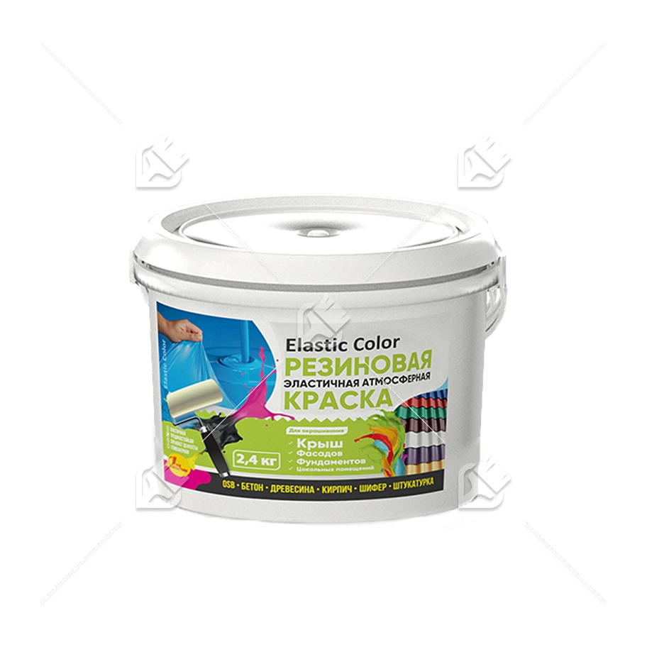 Краска резиновая эластичная атмосферная Elastic Color RAL7005 серая 2,4 кг