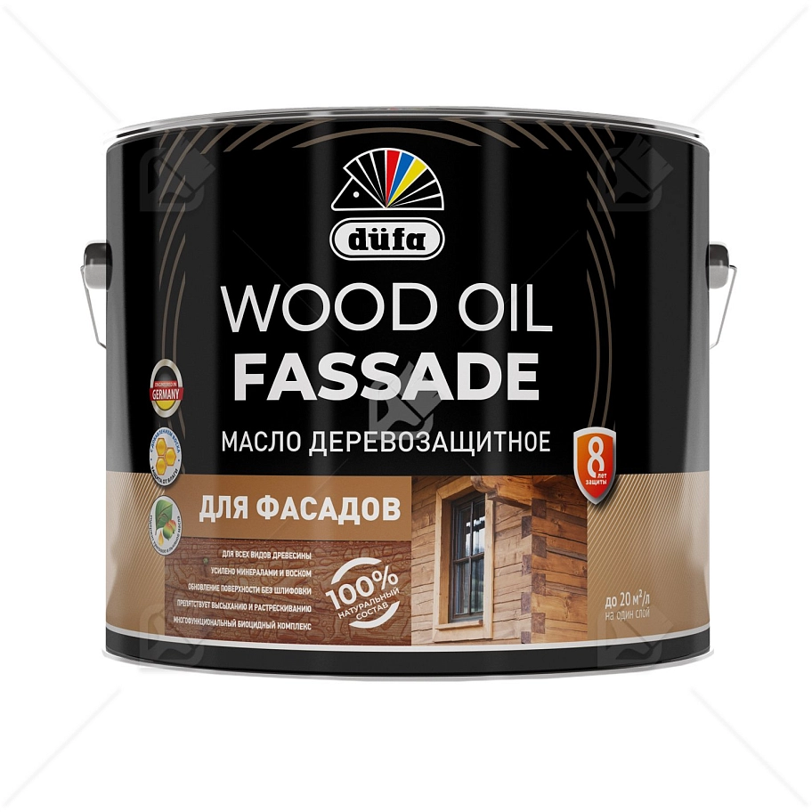 Масло деревозащитное для фасадов Dufa Wood Oil Fassade серый 9 л.