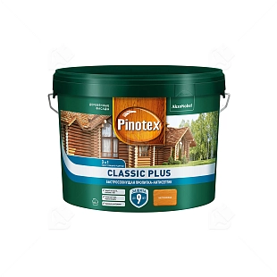 Пропитка декоративная для защиты древесины Pinotex Classic Plus 3 в 1 лиственница 9 л.