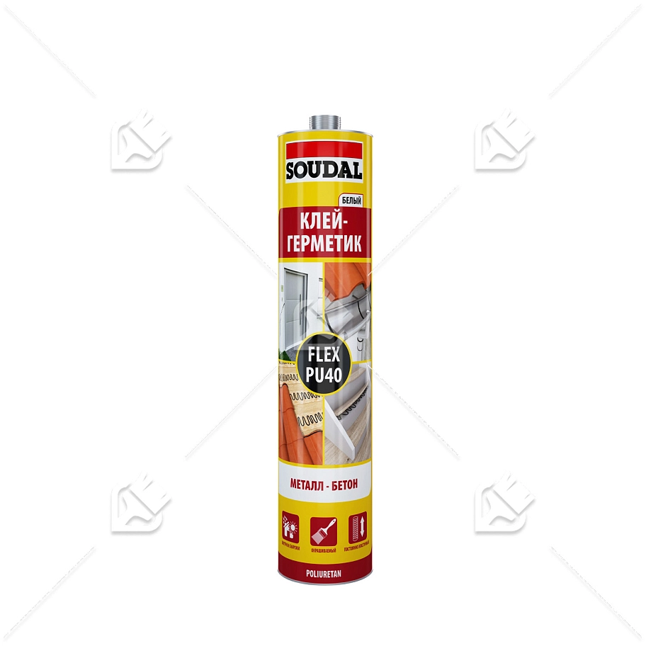 Герметик полиуретановый универсальный Soudal Flex PU 40 белый 300 мл.