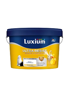 Краска для кухни и ванной латексная Luxium Ultra Resist полуматовая база BW 2,5 л