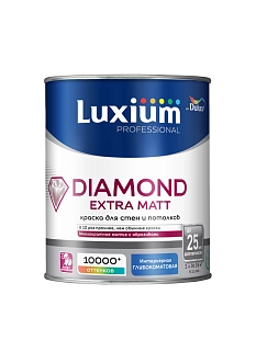 Краска для стен и потолков водно-дисперсионная Luxium Diamond Extra Matt глубокоматовая база BC 0,9 л