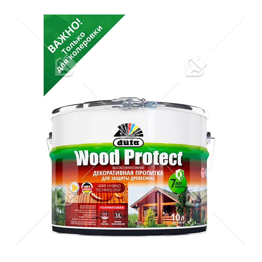Пропитка декоративная для защиты древесины Dufa Wood Protect бесцветная 10 л