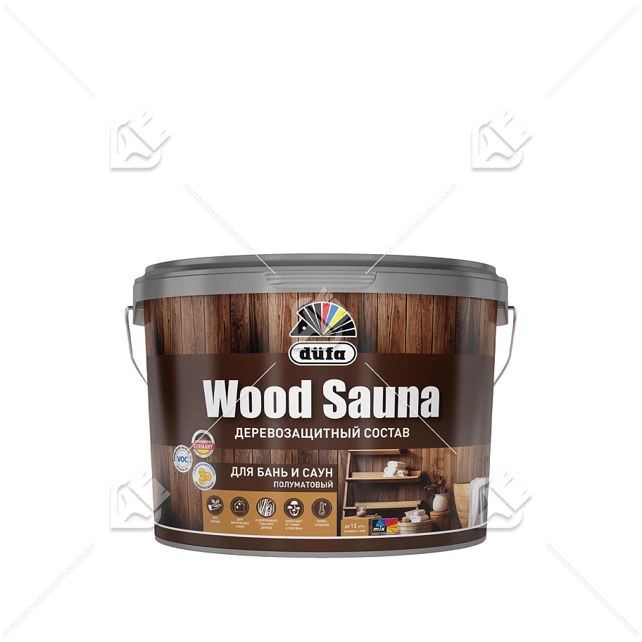 Лак для бань и саун Dufa Wood Sauna 9 л