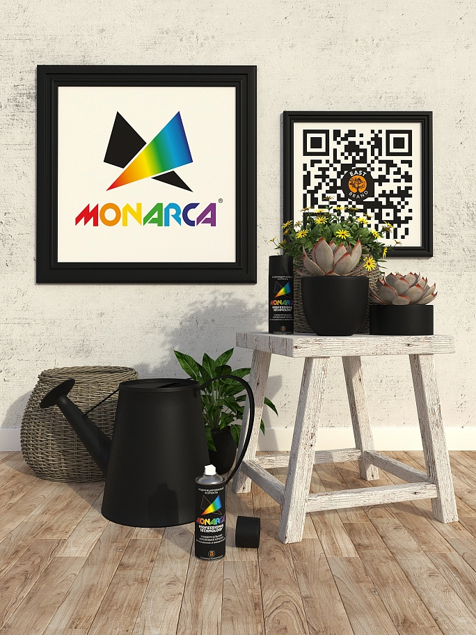 Краска универсальная аэрозольная акриловая Eastbrand Monarca матовая RAL 9005 черная 520 мл.