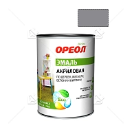 Эмаль универсальная акриловая Ореол глянцевая серая 0,9 кг.