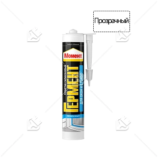 Герметик силиконовый для окон и стекол Момент Гермент прозрачный 280 мл.