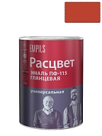 Эмаль ПФ-115 универсальная алкидная Расцвет глянцевая красная 0,9кг