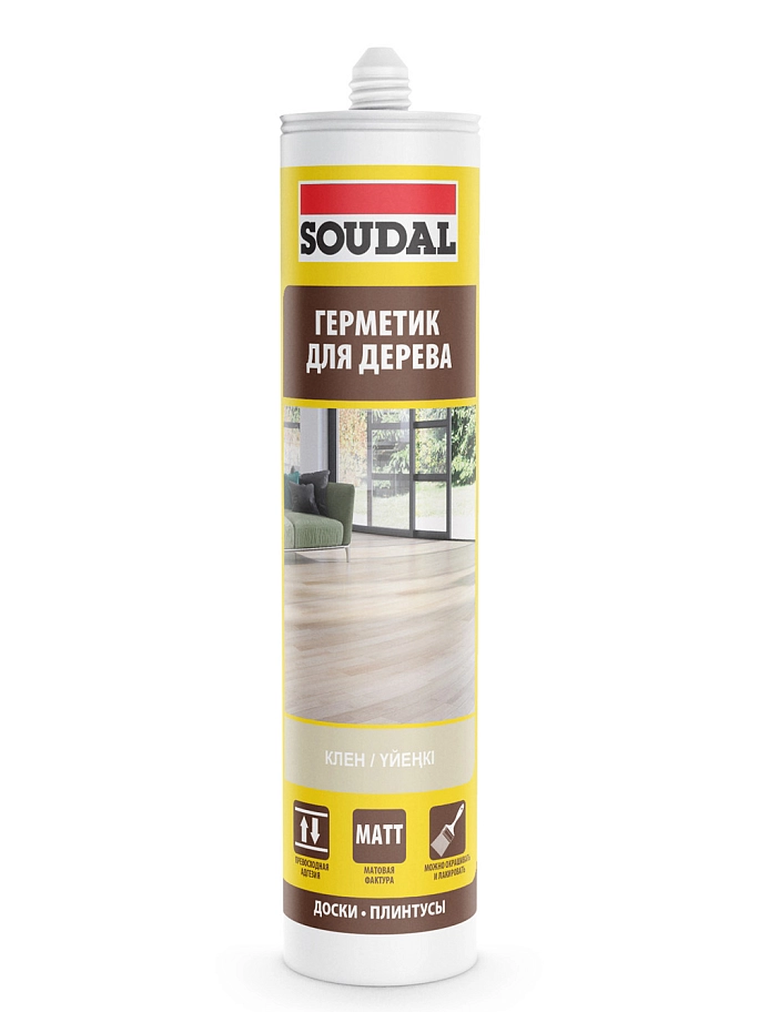 Герметик акриловый паркетный Soudal клен 280 мл.